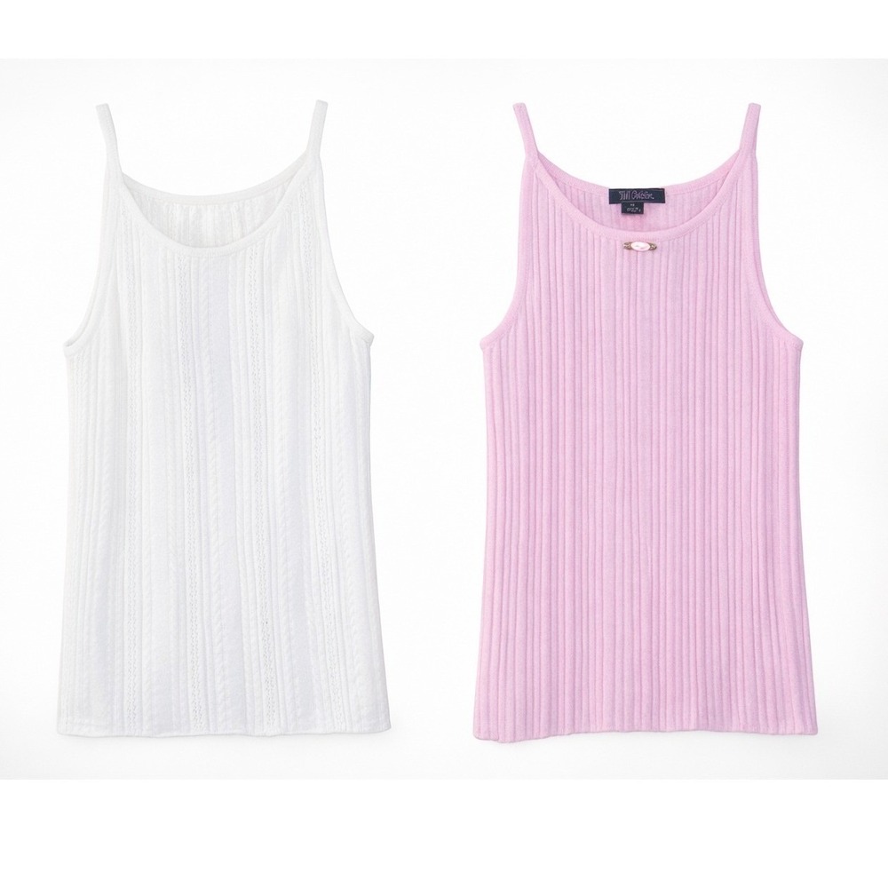 Wild Fable Tank Lot XS/S Ribbed Pink White Lot of 2 Basic NWT Women's Cami Top - Picture 6 of 10